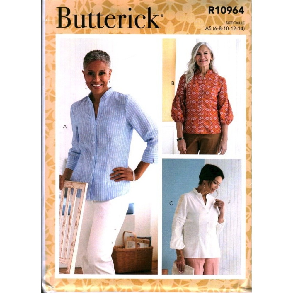 Butterick R10964 Misses Shirt Sewing Pattern Size A5 6-14 Puff Sleeve Top